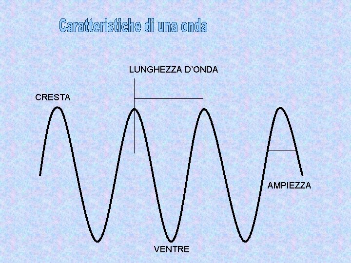 LUNGHEZZA D’ONDA CRESTA AMPIEZZA VENTRE 
