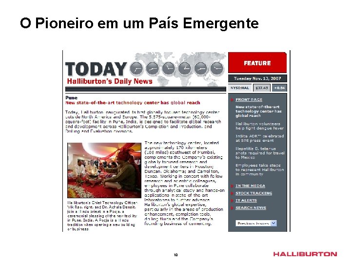 O Pioneiro em um País Emergente 18 