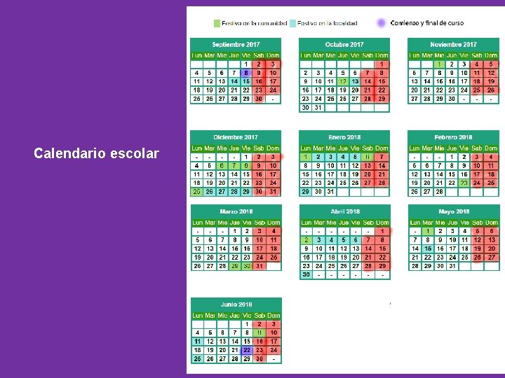 Calendario escolar 