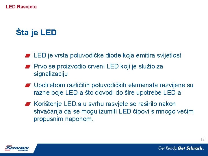 LED Rasvjeta Šta je LED je vrsta poluvodičke diode koja emitira svijetlost Prvo se