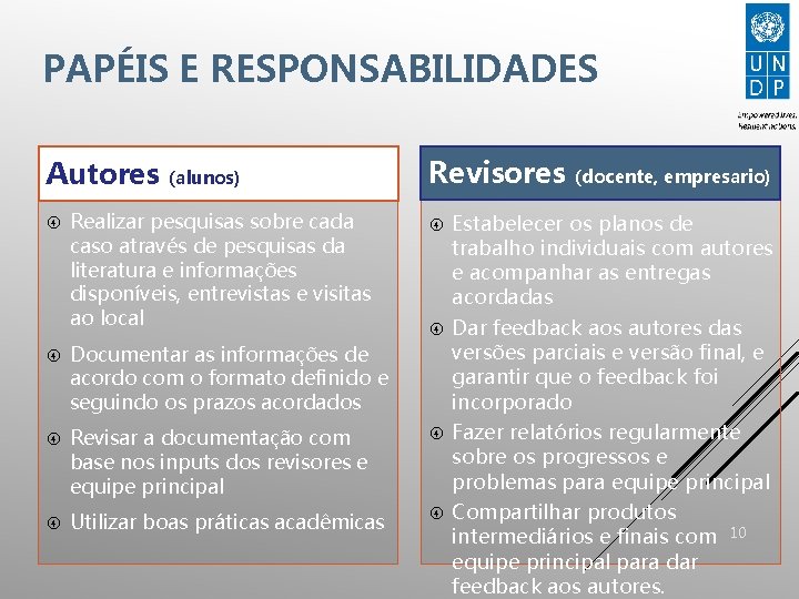 PAPÉIS E RESPONSABILIDADES Autores (alunos) Realizar pesquisas sobre cada caso através de pesquisas da