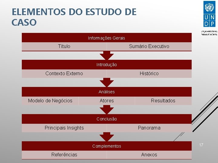 ELEMENTOS DO ESTUDO DE CASO Informações Gerais Título Sumário Executivo Introdução Contexto Externo Histórico