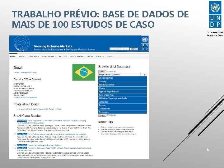 TRABALHO PRÉVIO: BASE DE DADOS DE MAIS DE 100 ESTUDOS DE CASO 6 