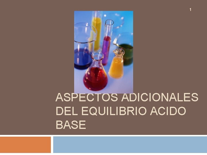 1 ASPECTOS ADICIONALES DEL EQUILIBRIO ACIDO BASE 