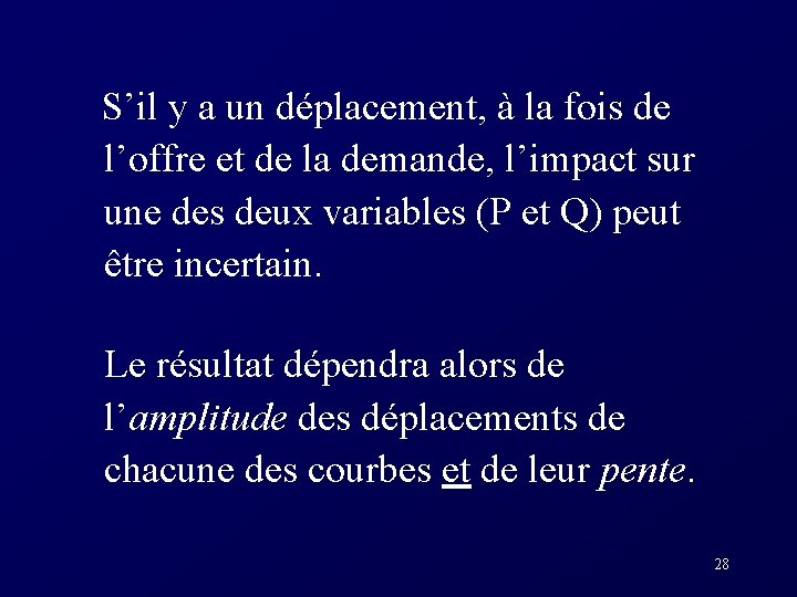  S’il y a un déplacement, à la fois de l’offre et de la