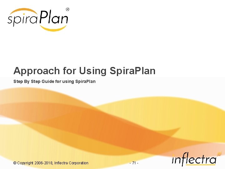 Approach for Using Spira. Plan Step By Step Guide for using Spira. Plan ©