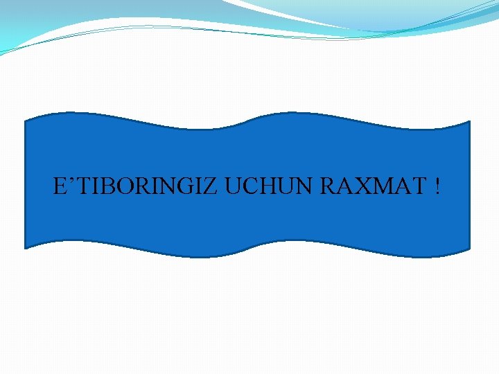 E’TIBORINGIZ UCHUN RAXMAT ! 