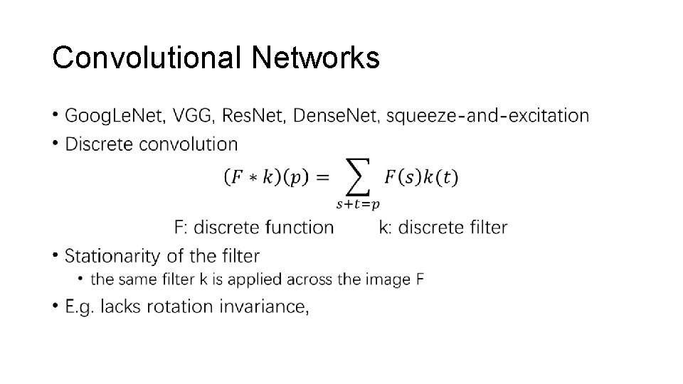 Convolutional Networks • 