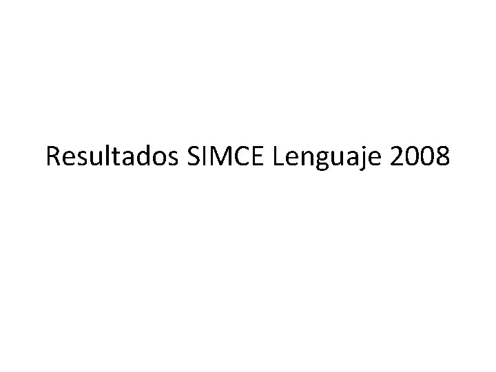 Resultados SIMCE Lenguaje 2008 