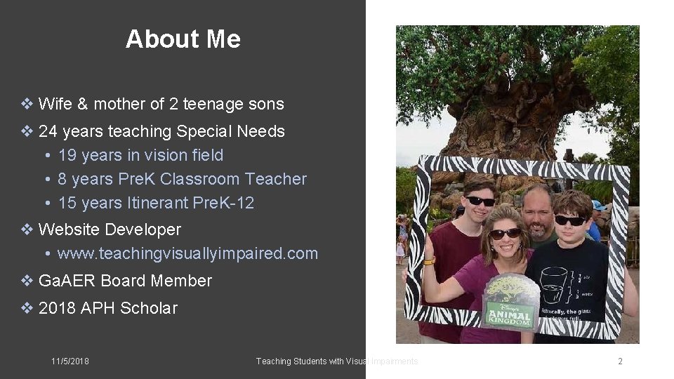 About Me v Wife & mother of 2 teenage sons v 24 years teaching