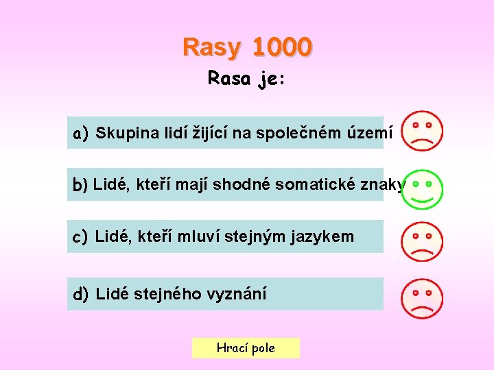 Rasy 1000 Rasa je: a) Skupina lidí žijící na společném území b) Lidé, kteří