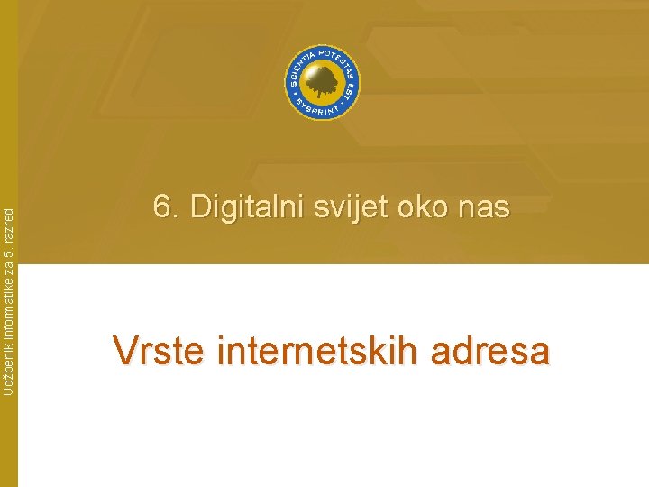 Udžbenik informatike za 5. razred 6. Digitalni svijet oko nas Vrste internetskih adresa 