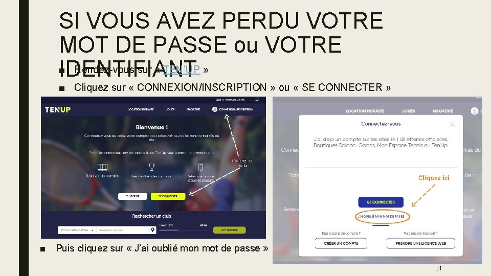 SI VOUS AVEZ PERDU VOTRE MOT DE PASSE ou VOTRE ■ Rendez-vous sur «