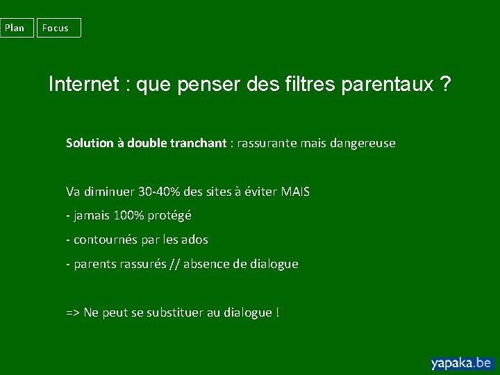 Plan Focus Internet : que penser des filtres parentaux ? Solution à double tranchant