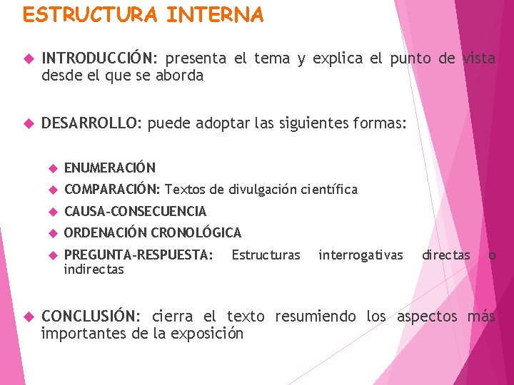 ESTRUCTURA INTERNA INTRODUCCIÓN: presenta el tema y explica el punto de vista desde el ESTRUCTURA INTERNA INTRODUCCIÓN: presenta el tema y explica el punto de vista desde el