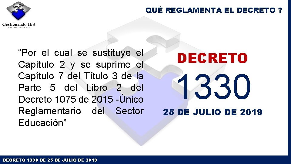 QUÉ REGLAMENTA EL DECRETO ? “Por el cual se sustituye el Capítulo 2 y QUÉ REGLAMENTA EL DECRETO ? “Por el cual se sustituye el Capítulo 2 y
