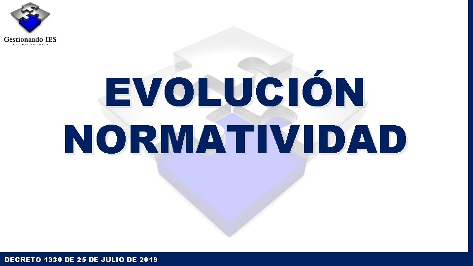 EVOLUCIÓN NORMATIVIDAD DECRETO 1330 DE 25 DE JULIO DE 2019 EVOLUCIÓN NORMATIVIDAD DECRETO 1330 DE 25 DE JULIO DE 2019