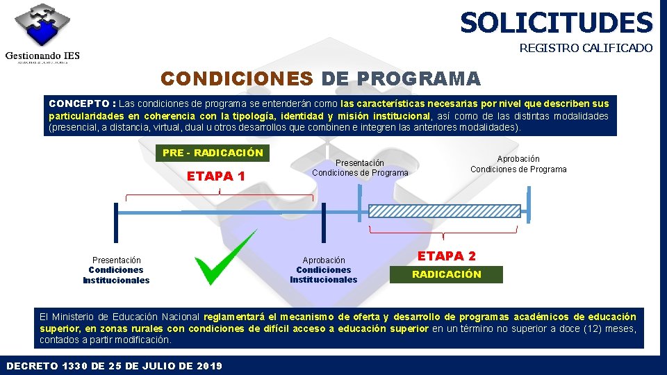 SOLICITUDES REGISTRO CALIFICADO CONDICIONES DE PROGRAMA CONCEPTO : Las condiciones de programa se entenderán SOLICITUDES REGISTRO CALIFICADO CONDICIONES DE PROGRAMA CONCEPTO : Las condiciones de programa se entenderán