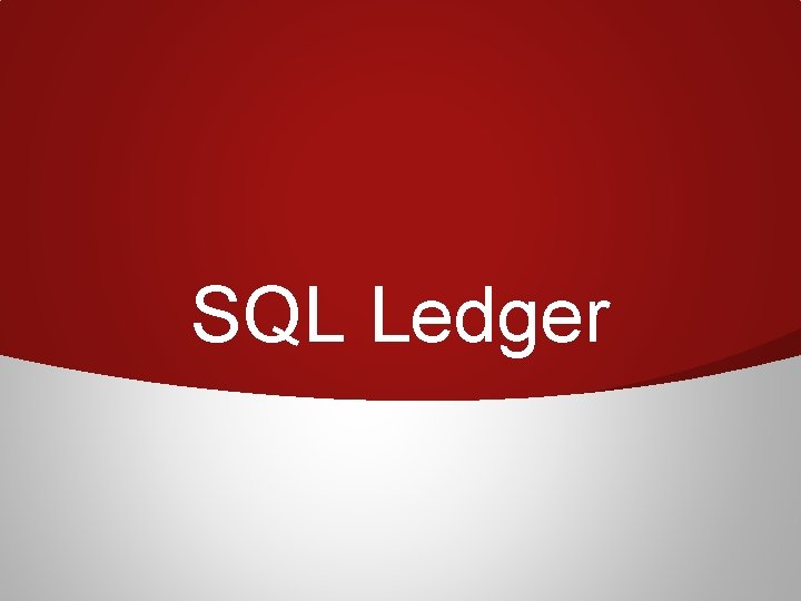 SQL Ledger 