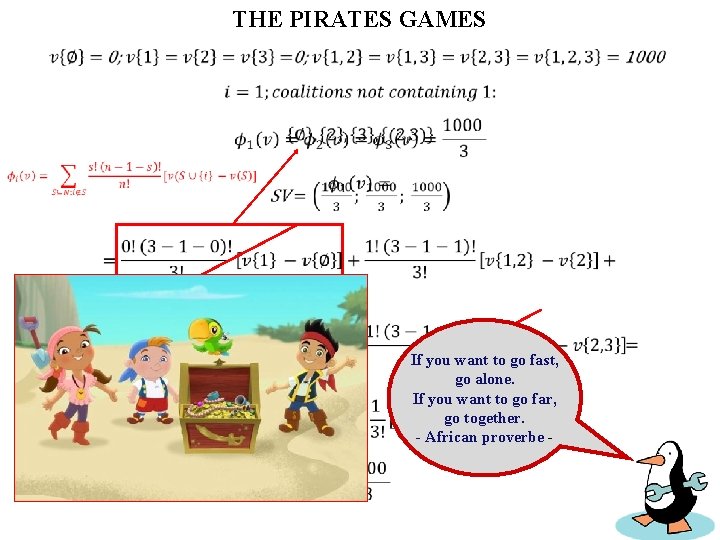 THE PIRATES GAMES If you want to go fast, go alone. If you want