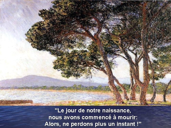 "Le jour de notre naissance, nous avons commencé à mourir: Alors, ne perdons plus