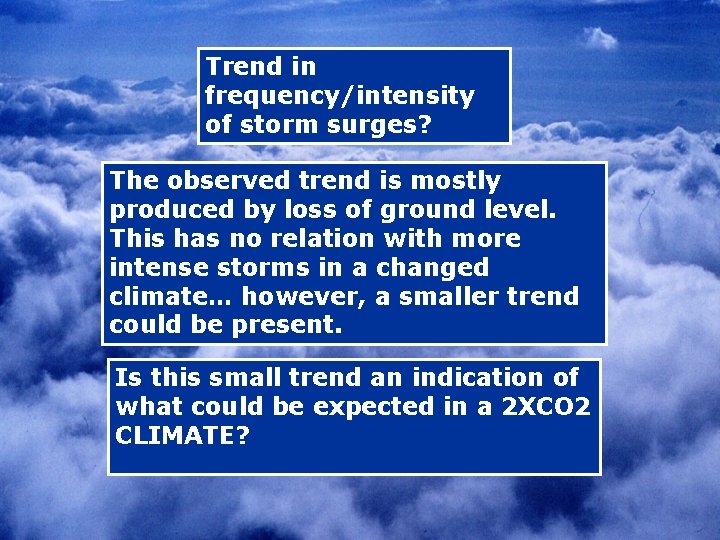 Trend in frequency/intensity of storm surges? The observed trend is mostly produced by loss