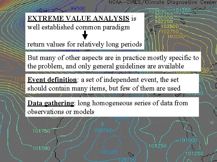 EXTREME VALUE ANALYSIS is well established common paradigm return values for relatively long periods