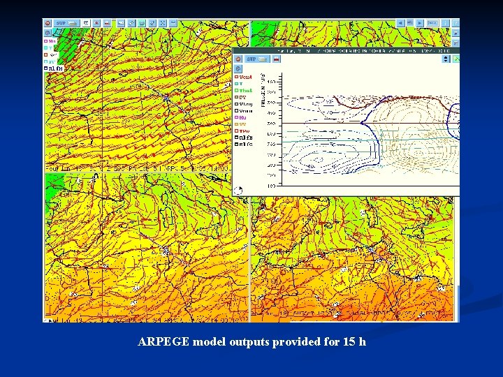 ARPEGE model outputs provided for 15 h 