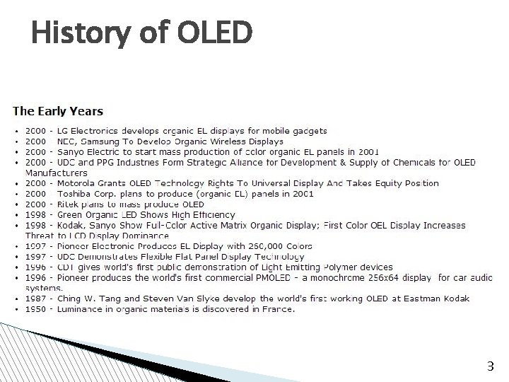 History of OLED 3 