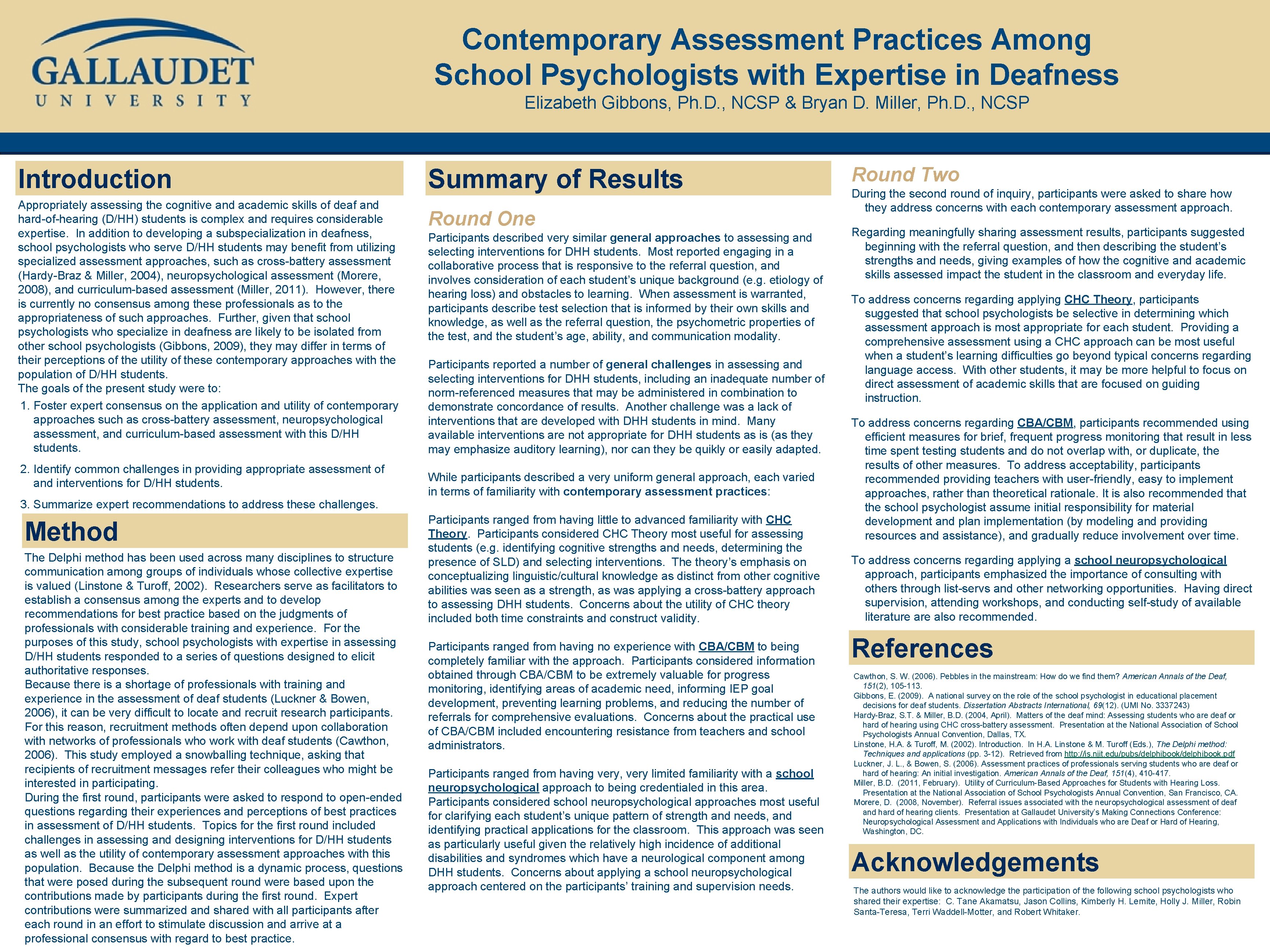 Contemporary Assessment Practices Among School Contemporary Assessment Practices Among Psychologists with Expertisewith in Deafness