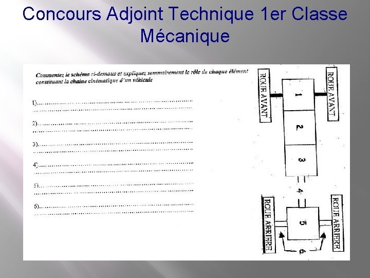 Concours Adjoint Technique 1 er Classe Mécanique 