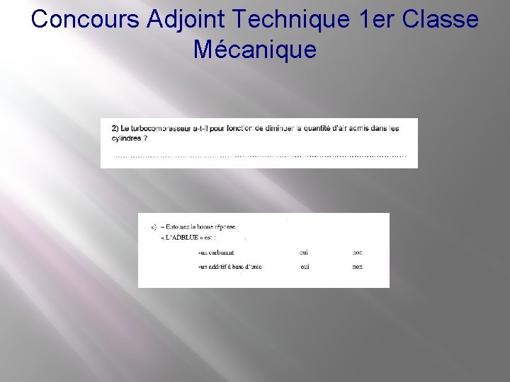 Concours Adjoint Technique 1 er Classe Mécanique 
