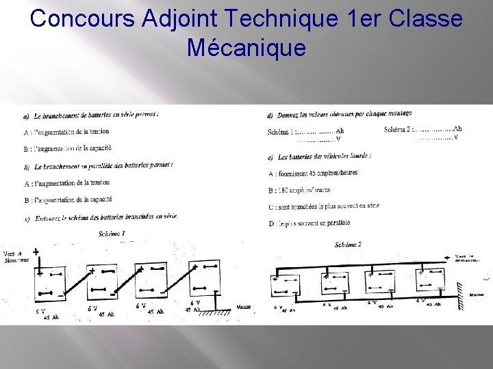 Concours Adjoint Technique 1 er Classe Mécanique 