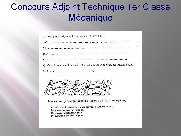 Concours Adjoint Technique 1 er Classe Mécanique 