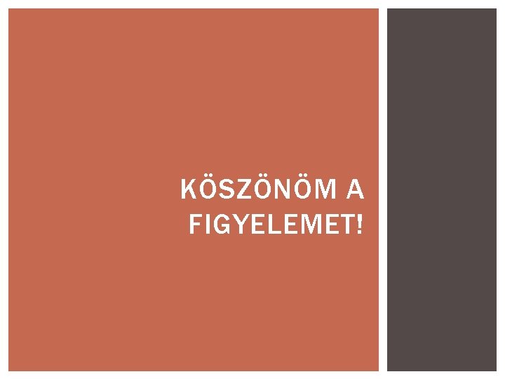 KÖSZÖNÖM A FIGYELEMET! 