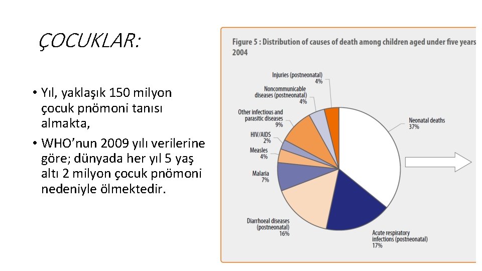 ÇOCUKLAR: • Yıl, yaklaşık 150 milyon çocuk pnömoni tanısı almakta, • WHO’nun 2009 yılı