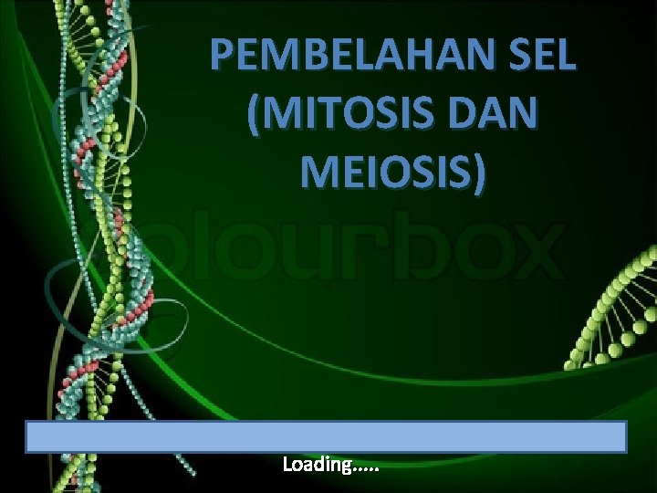 PEMBELAHAN SEL (MITOSIS DAN MEIOSIS) Loading. . . 