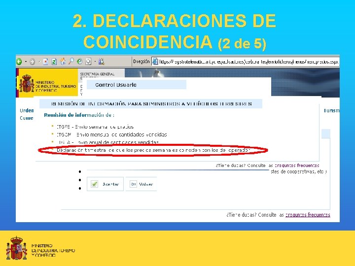 2. DECLARACIONES DE COINCIDENCIA (2 de 5) 