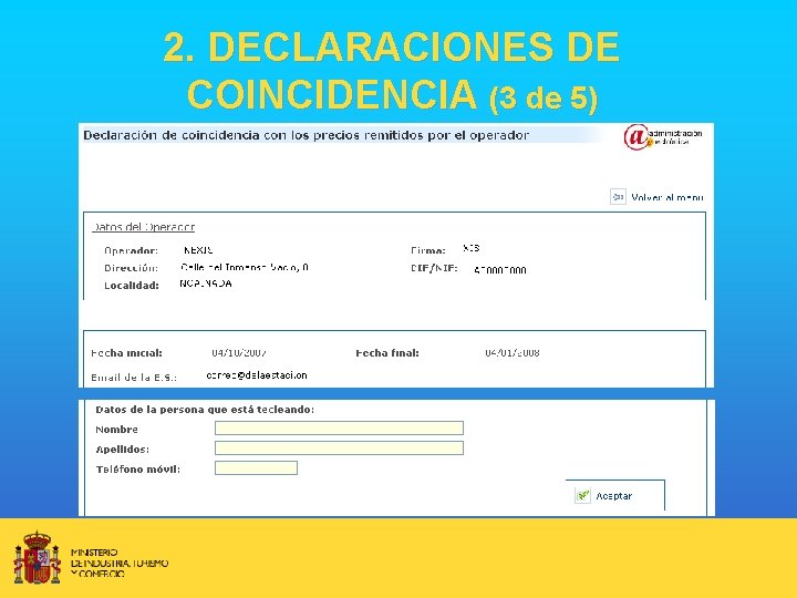 2. DECLARACIONES DE COINCIDENCIA (3 de 5) 