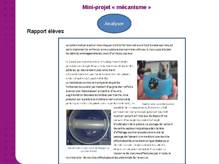 Mini-projet « mécanisme » Analyser Rapport élèves 