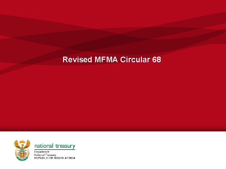 Revised MFMA Circular 68 Revised MFMA Circular 68