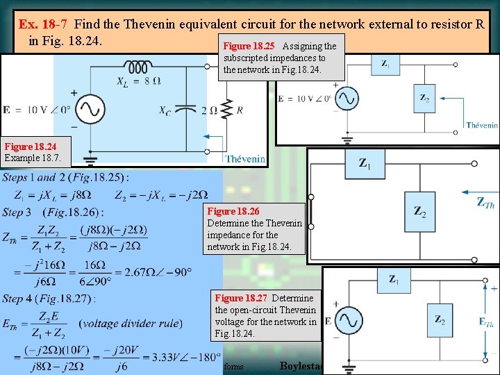 Ex. 18 -7 Find the Thevenin equivalent circuit for the network external to resistor