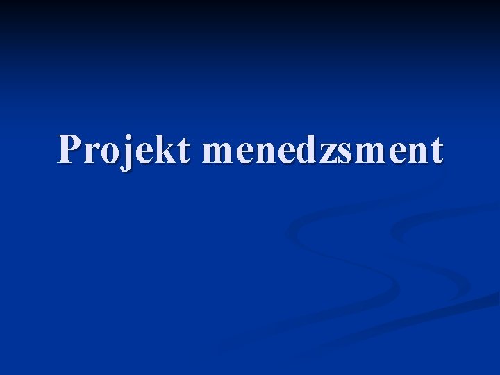 Projekt menedzsment 