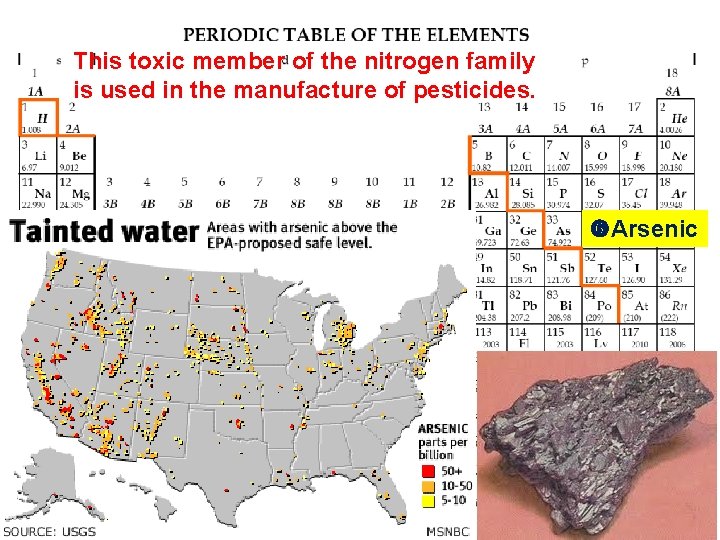 This toxic member of the nitrogen family is used in the manufacture of pesticides.