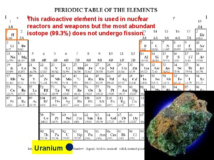 This radioactive element is used in nuclear reactors and weapons but the most abundant