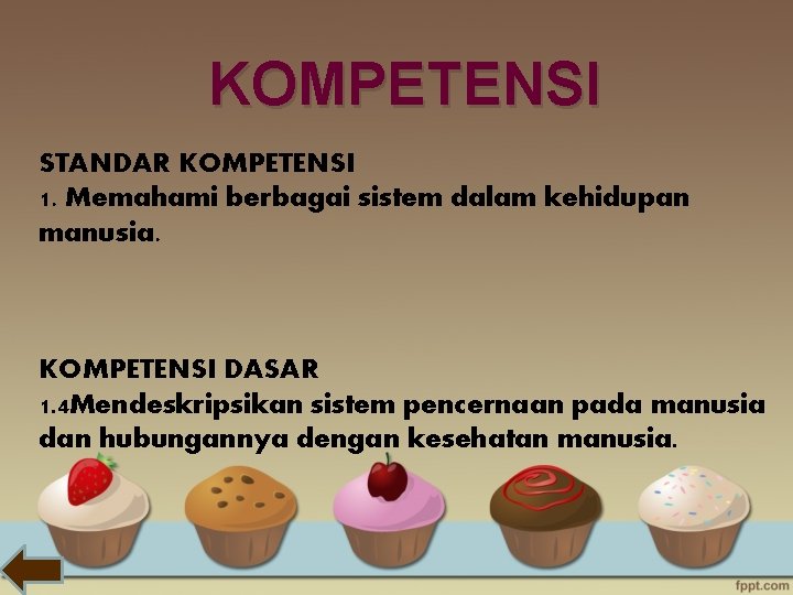 KOMPETENSI STANDAR KOMPETENSI 1. Memahami berbagai sistem dalam kehidupan manusia. KOMPETENSI DASAR 1. 4