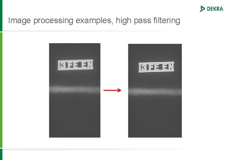 Image processing examples, high pass filtering 