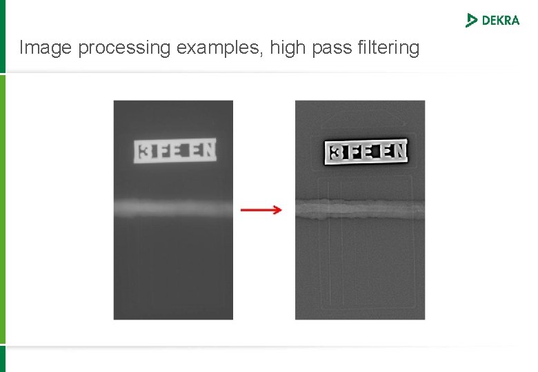 Image processing examples, high pass filtering 