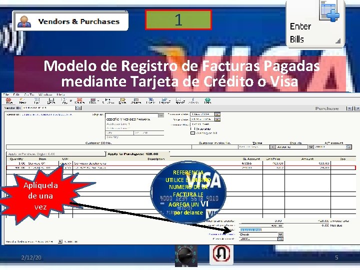 1 Modelo de Registro de Facturas Pagadas mediante Tarjeta de Crédito o Visa Aplíquela