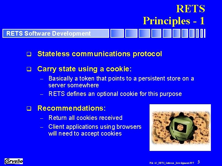 RETS Principles - 1 RETS Software Development q Stateless communications protocol q Carry state